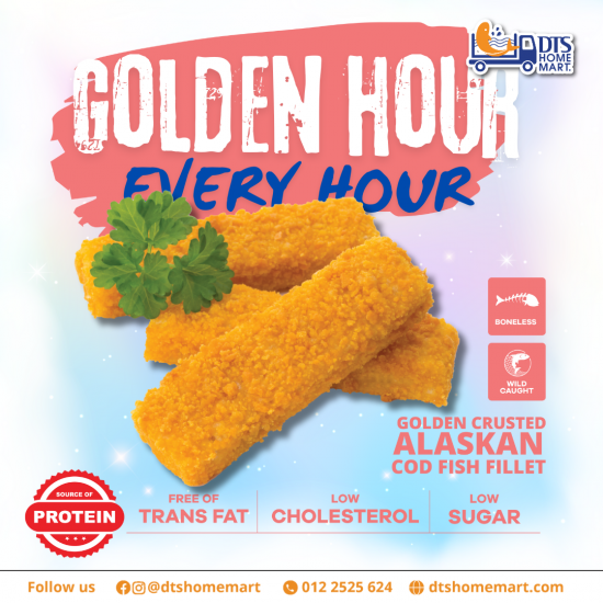 Golden Crusted Alaskan Cod Fish Fillet 